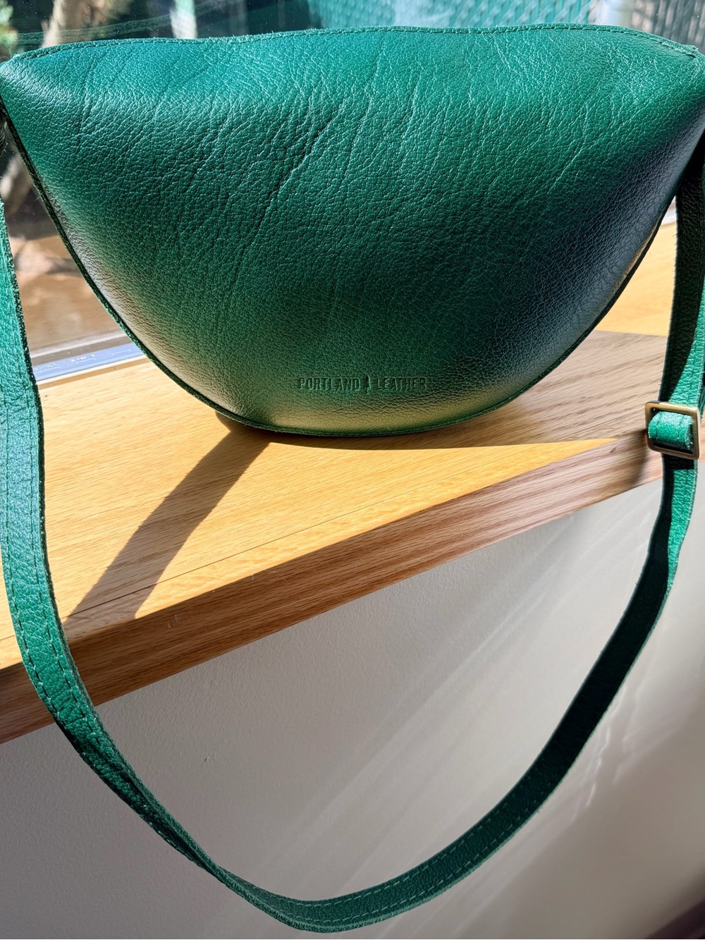 Medium Portland Leather Emerald Green Crossbody Bag